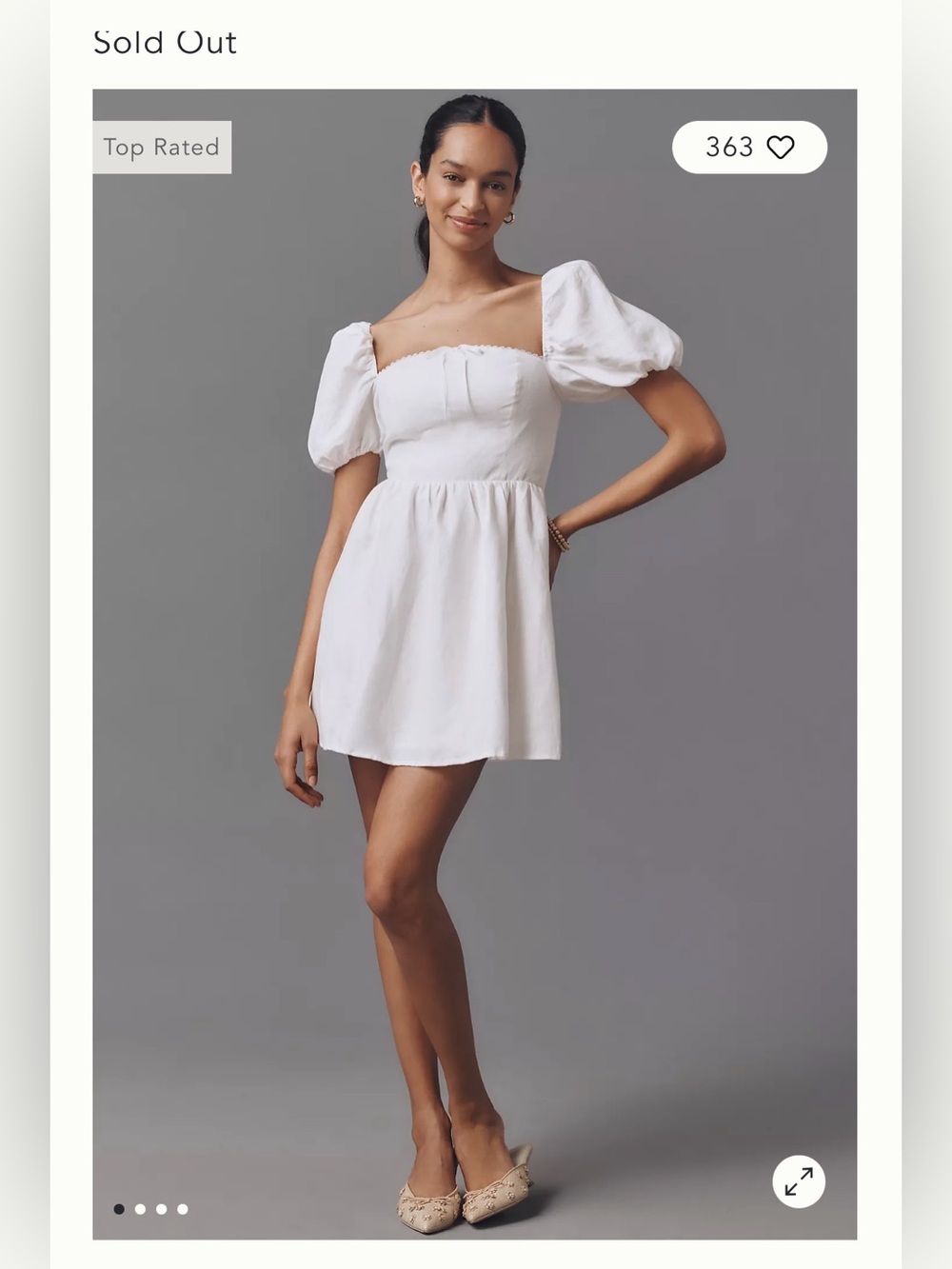 NWT: Reformation Malvina Linen Puff-Sleeve Mini Dress - women’s: Small P - Picture 14 of 16